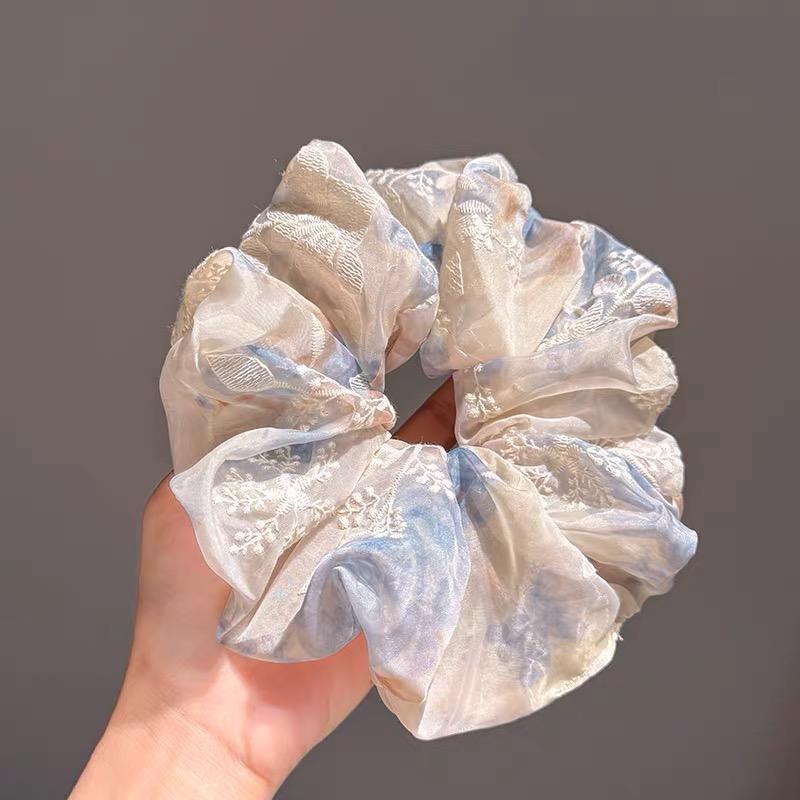 Koreanische Mode Leopardenmuster übergroßes Scrunchie für Frauen elastisches großes Haarband Mädchen schwarze Haargummis Retro Haarband