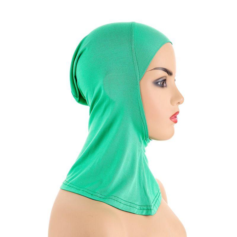 Women's Black Hijab Scarf Muslim Islamic Modal Solid Color Neck Head Under Scarf Cap