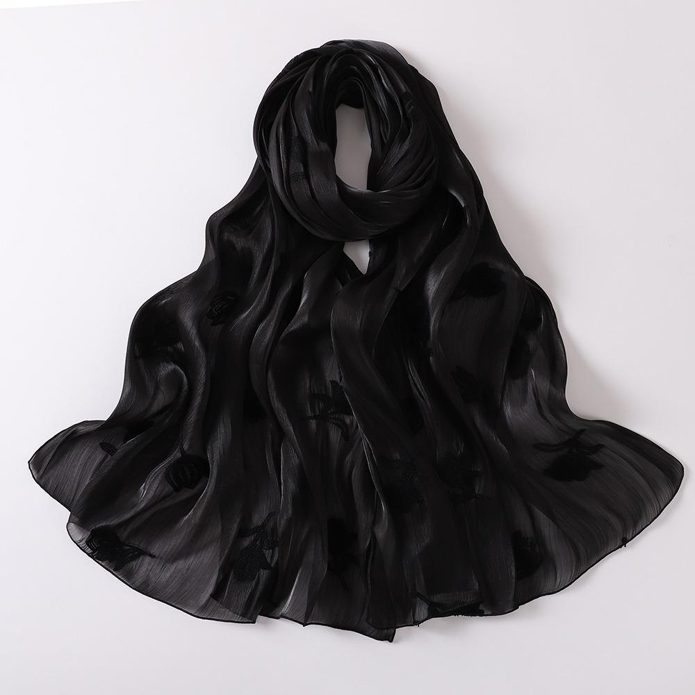 

Glitter Islamic Head Wrap Shimmer Crinkle Plain Scarves Elegant Floral Embroidery Hijab For Women 1