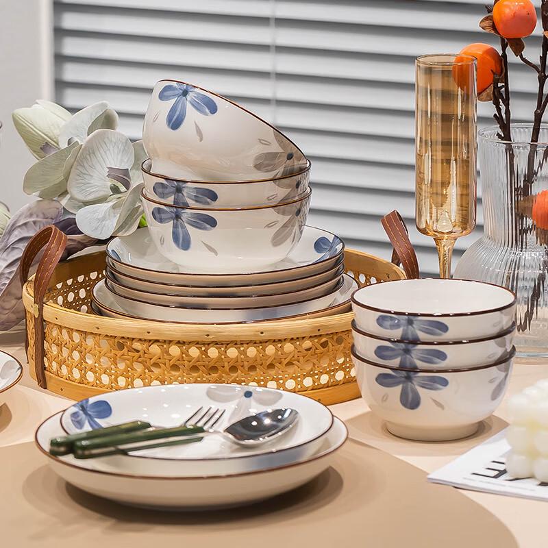 CH Ceramic Dinnerware Set 8-Person, 40-Piece Set with Soup Bowl