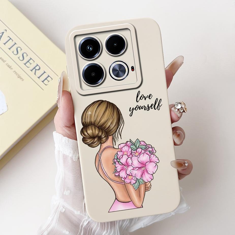 For Infinix Note 40 Case X6853 Pretty Girls Sunflowers Cover Soft Silicone Phone Case For Infinix Note 40 Pro Plus Note40 Fundas
