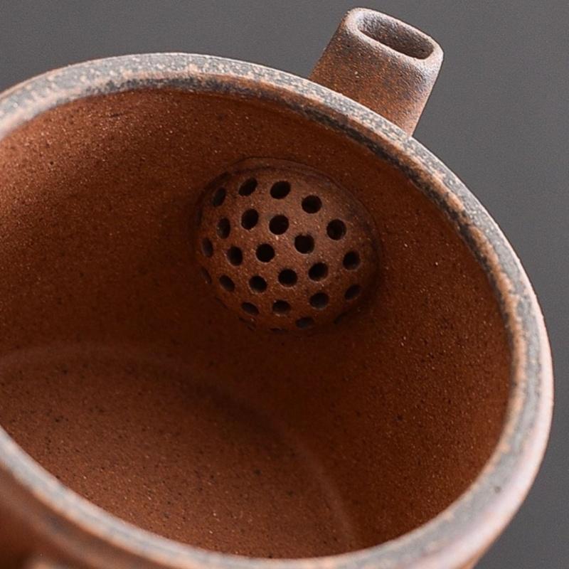 110ml Rough Pottery Old Rock Mud Tea Pot Tea Making Single Pot Small Capacity Pot Vintage Tea Kettle Tea Ceremony Kungfu Teapot