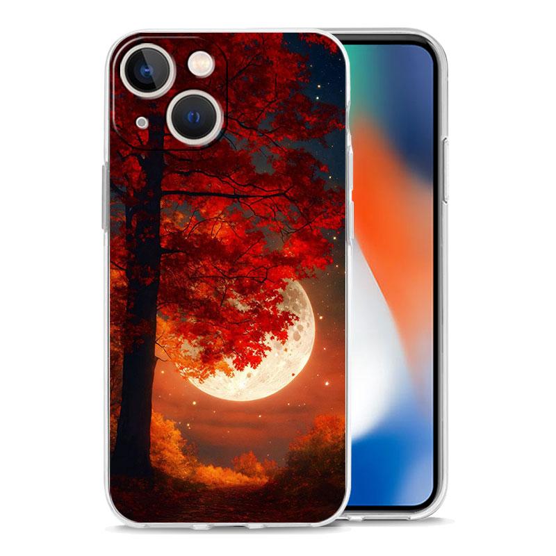 Phone Case For iPhone 17 Cases iPhone Air 16 15 12 13 14 Pro Max 7 8 Plus 16Pro iPhone11 Soft Cover Moon On The Branch
