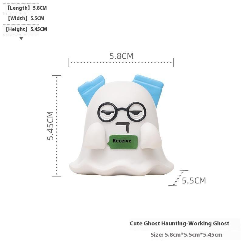 

1 шт. Забавная милая статуэтка привидения, Маленькие страшные фигурки привидений, Хэллоуин, Домашние украшения, Центральные элементы для кофейного столика, Полка