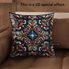 2D Exquisite Floral Patterned Decorative Cushion Covers Pattern Cushion Cover Suitable For Sofa Bedroom Car Pillow Cover