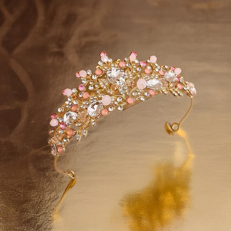 Sweet Girl Crystal Crown Hair Band Tiara 5-16 Year Old Children Hair Accessory Birthday Gift Banquet Celebration Princess Crown