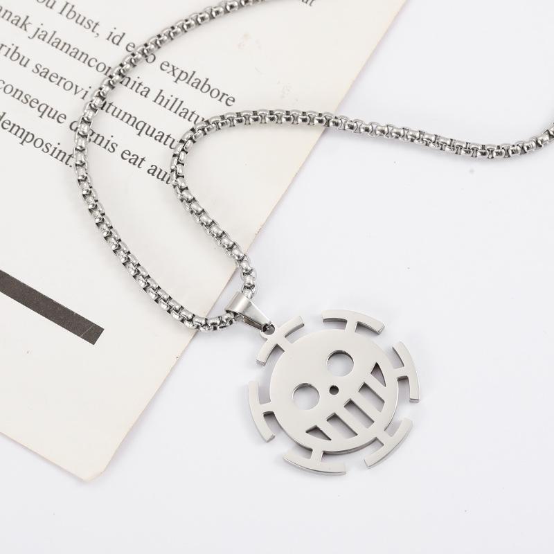 Cartoon Pirate Pendant Necklace High-Value Kawaii Stainless Steel Anchor Ship Charm Chain Nautical Jewelry for Women Fans Gift