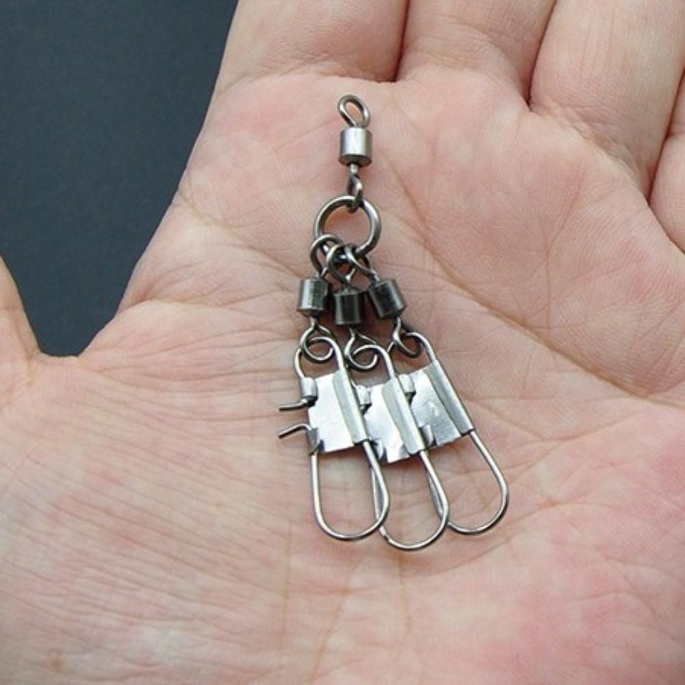 10pcs Heavy Duty Rolling Swivel Snap Stainless Steel Fishing Tackle Connector For Outdoor