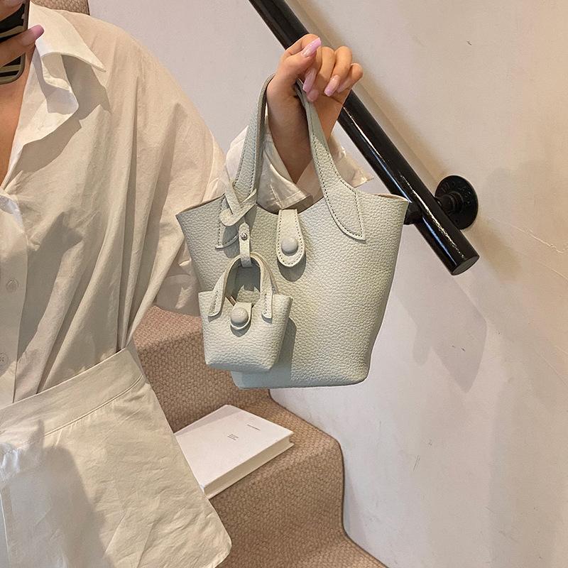 Lychee Pattern Vegetable Basket Bag Women'S High-End Sense Large-Capacity Bucket Bag Niche Design Single Shoulder Messenger Bag