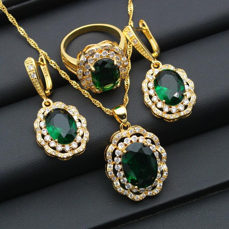 Romantic Beautiful Ladies Wedding Jewelry Set Zircon Light Luxury High-end Dinner Party Wedding Jewelry Set