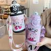 500ml Children Thermal Cup Pop-up Lid Large Capacity Insulated Cup Stainless Steel Cute Cartoon Travel Insulated Bottles