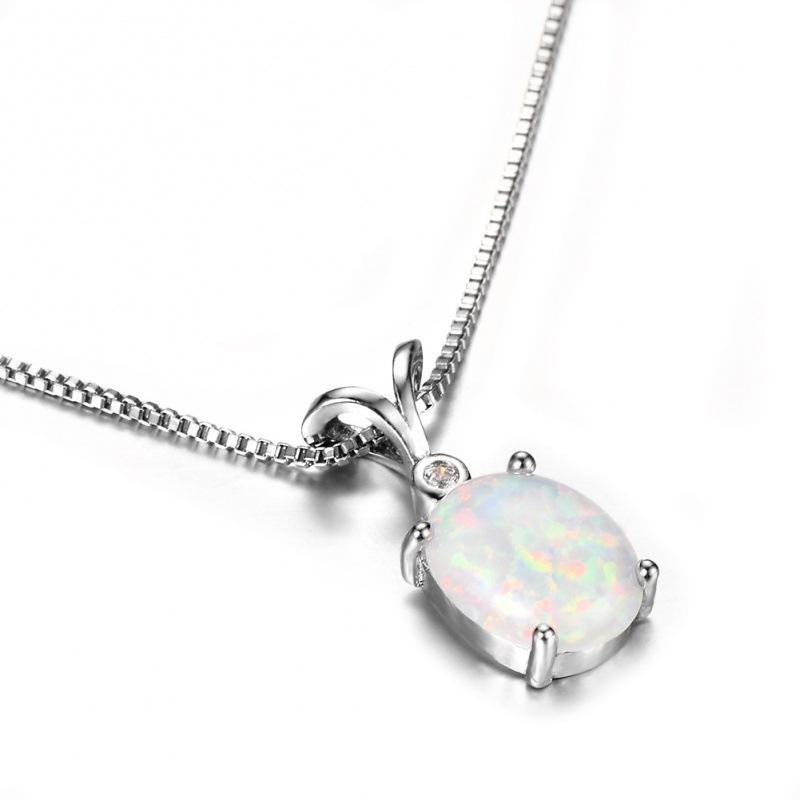 eBay Fashion Chill Oval with a White Diamond Necklace белый