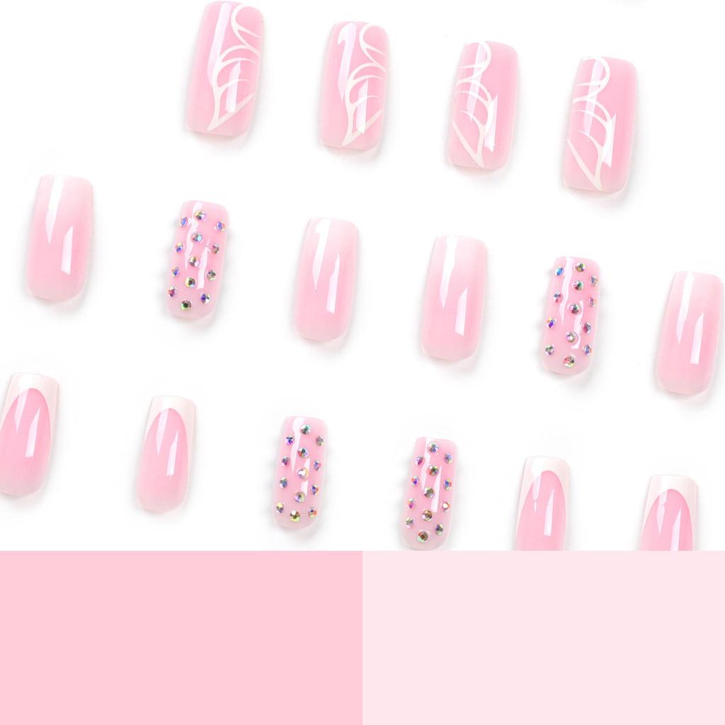 Detachable French Gradient Square Press-On Nails