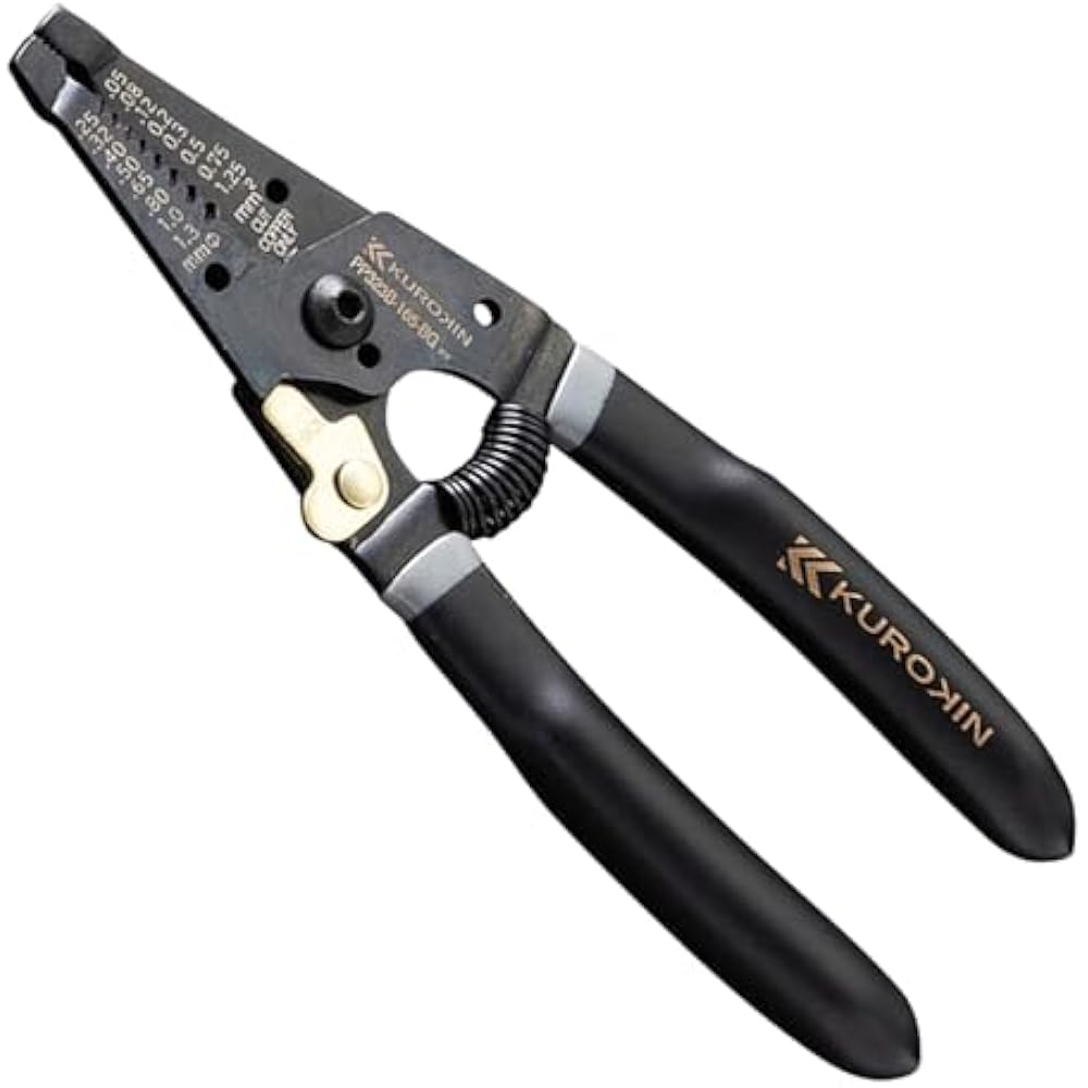 Fujiya (Fujiya) PP323B-165-BG wire stripper B type 165 mm black gold with spring