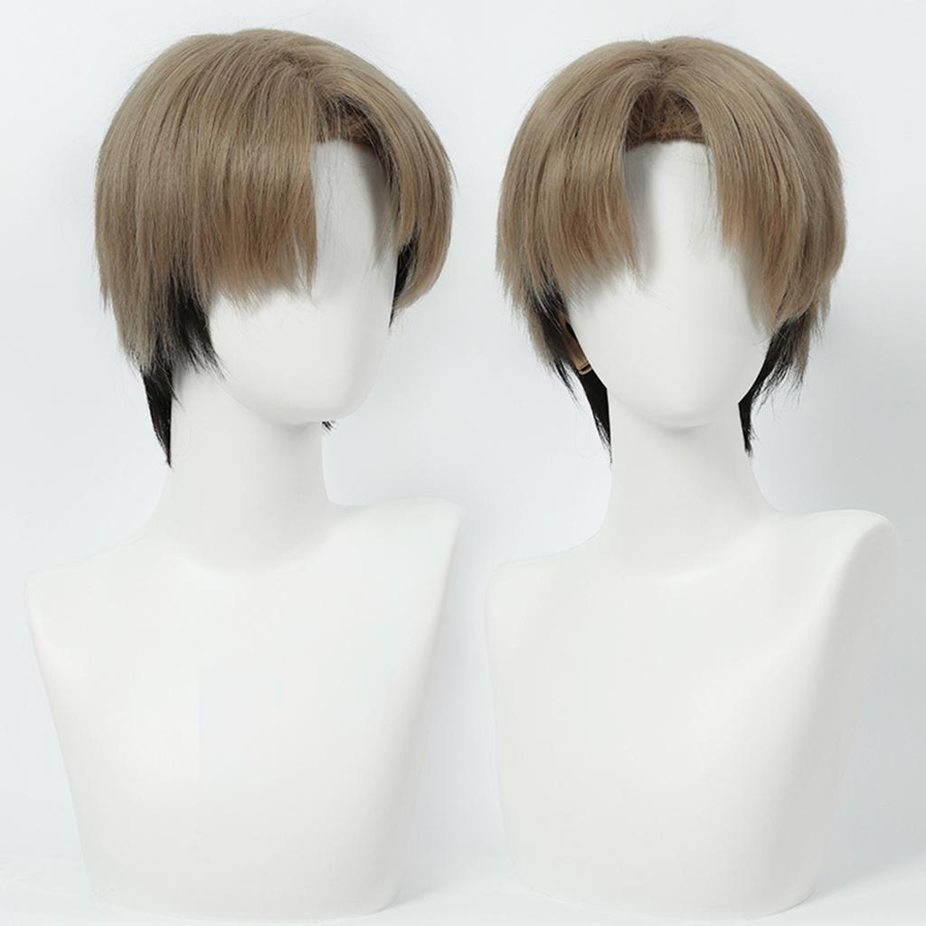 Cosplay Wig Chainsaw Man Anime Wig Kishibe Short Male Anime Cosplay Wig Black Game Role-Playing Synthetic Wig with Wigcap