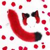Flauschiges Katzenohr-Schwanz-Set für Erwachsene Cosplay Kostüm Kätzchen-Thema Plüsch-Accessoire Fantasy Rollenspiel