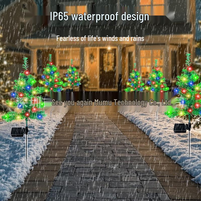 LED Solar Christmas Tree Lights: Outdoor Waterproof Decorative String Lights for Holiday Atmosphere in Courtyard and Lawn