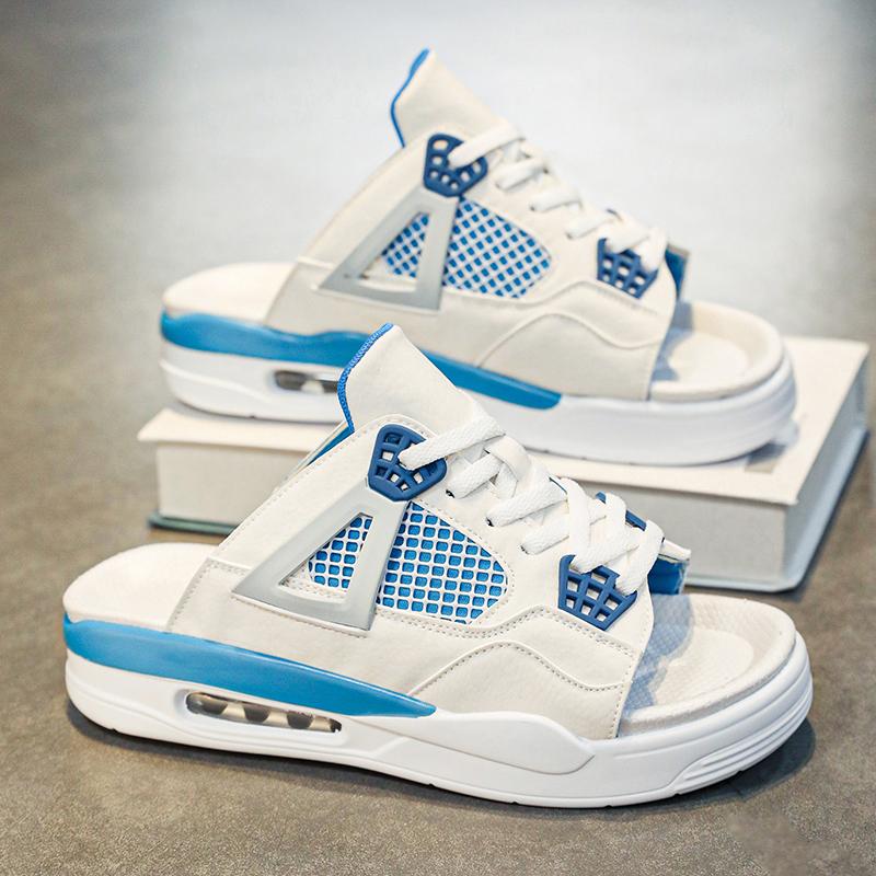 

Большие размеры, Новое поступление, летние мужские тапочки, Нескользящие тапочки, уличные пляжные тапочки 47 белый