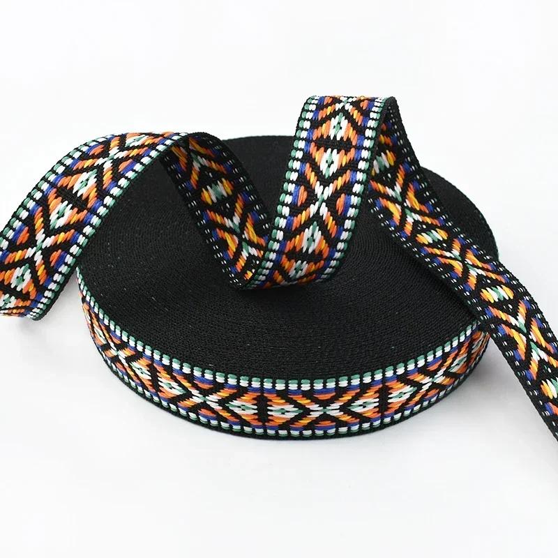 2-20 Meter 20mm Besticktes Jacquard-Band Polyester-Gurtband Spitzenbesatz für Haustierhalsbänder Kleidung DIY Nähzubehör