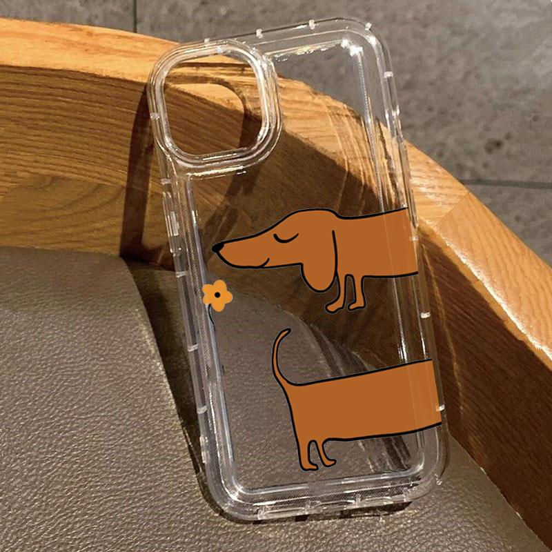 Air Cushion Transparent Cute Dachshund Pattern TPU Case for Xiaomi 13T 12T 14 13 POCO X6 X3 F5 Pro MI 11 Lite 5G NE Couqe Cover