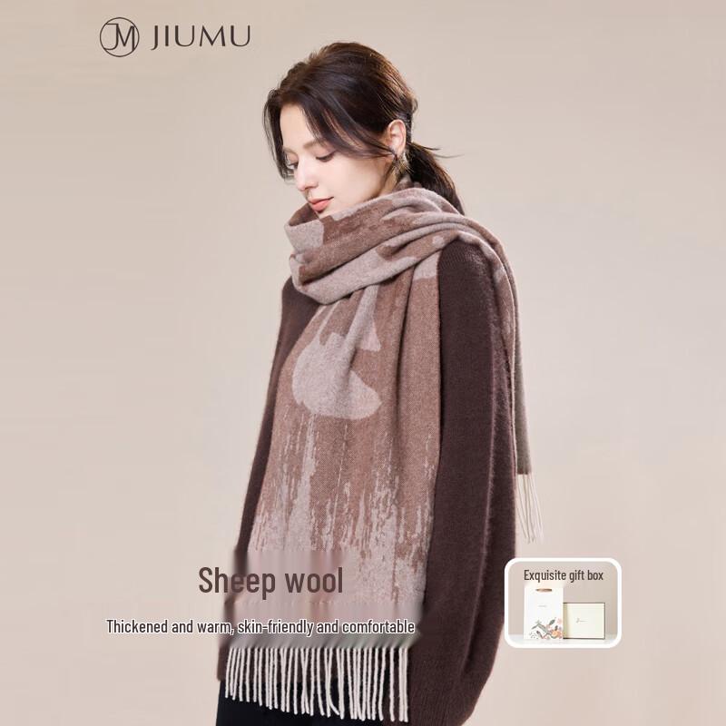 

JIUMU Women s Warm Wool Scarf Shawl One Size