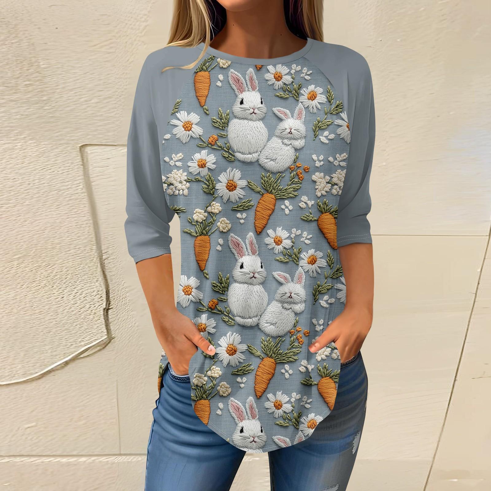 

Женские модные повседневные топы для выхода в свет с принтом и рукавом реглан, пуловер с рукавами 3/4, топы с круглым вырезом L