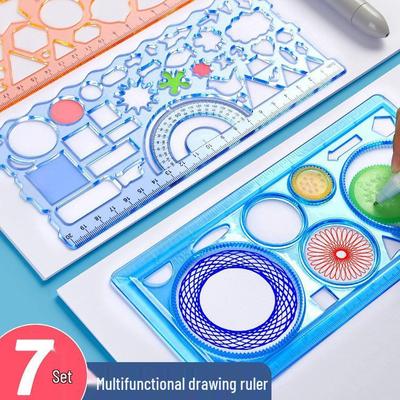 Multi-function Kaleidoscope Ruler for Primary Students - Perfect for Drawings, Patterns, and Hand-painted Newspapers