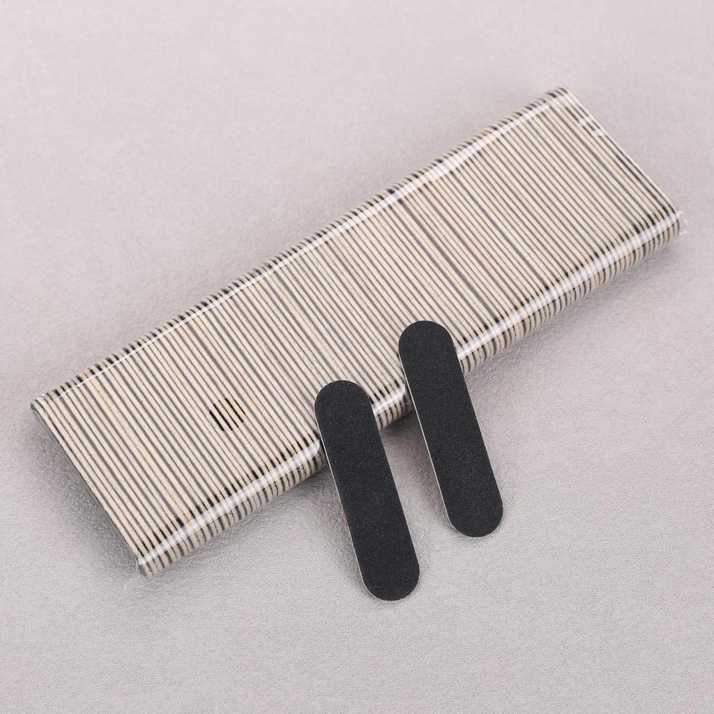 Portable Double-Sided Mini Nail Buffer: Colored Natural Wood, Fine Grit - Perfect for Manicure, Hotel, Home Use.