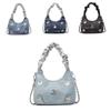 Butterfly Small Cloud Shaped Pu Bags Handbag Ruched Detailing Strap Shoulder