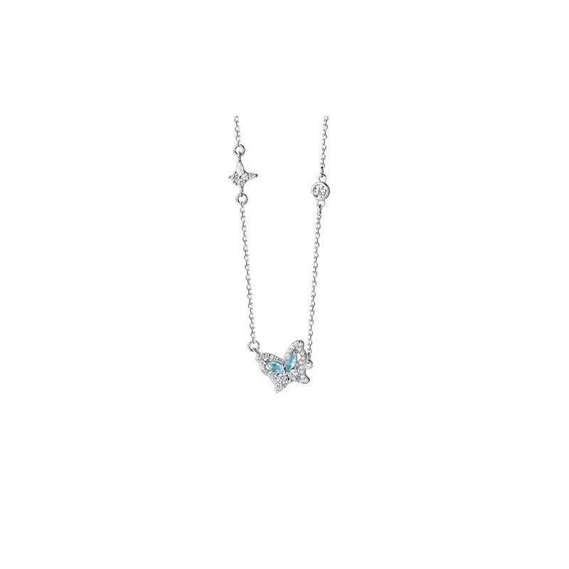 Butterfly Dream Necklace: Elegant Ice Crystal Butterfly Pendant for Women – Luxurious, Versatile Jewelry with Unique Personality and Charm.