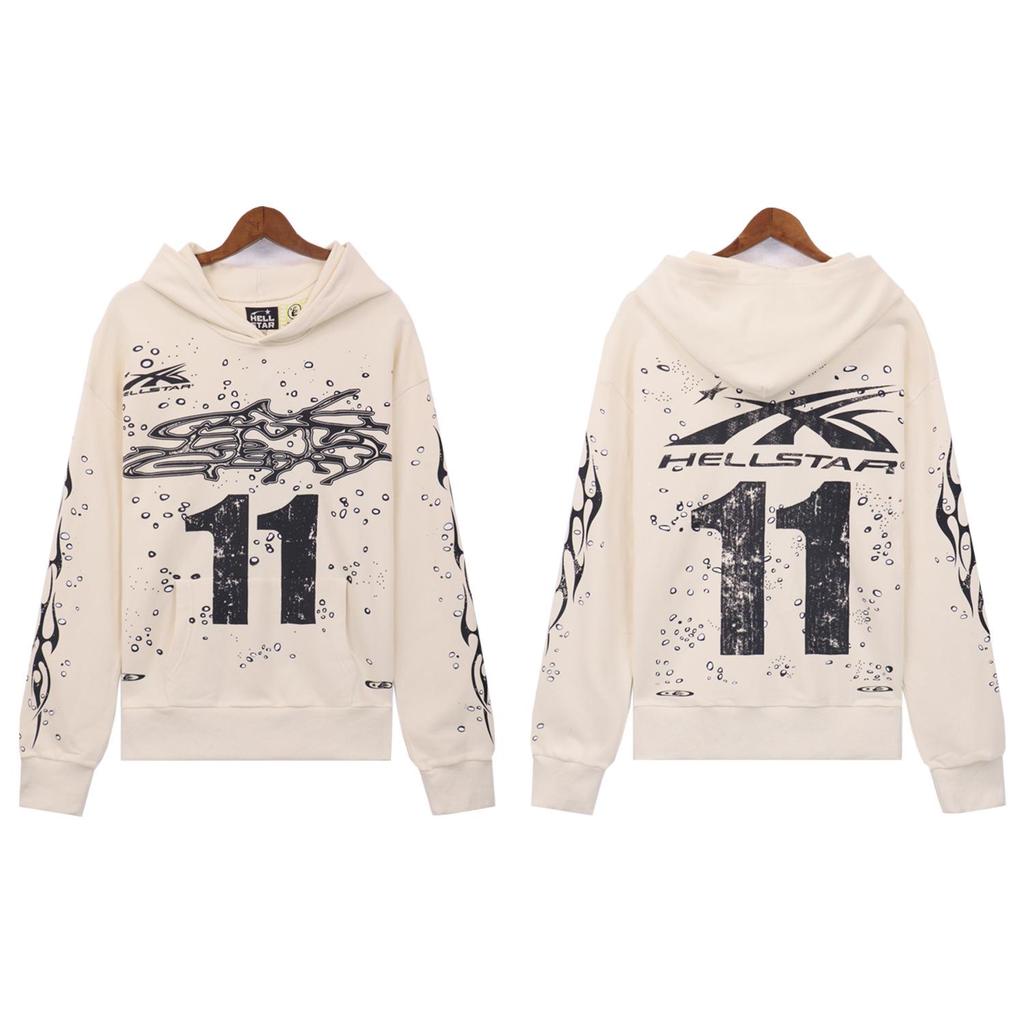 Hellstar Print Retro American Logo Hooded Sweatshirt