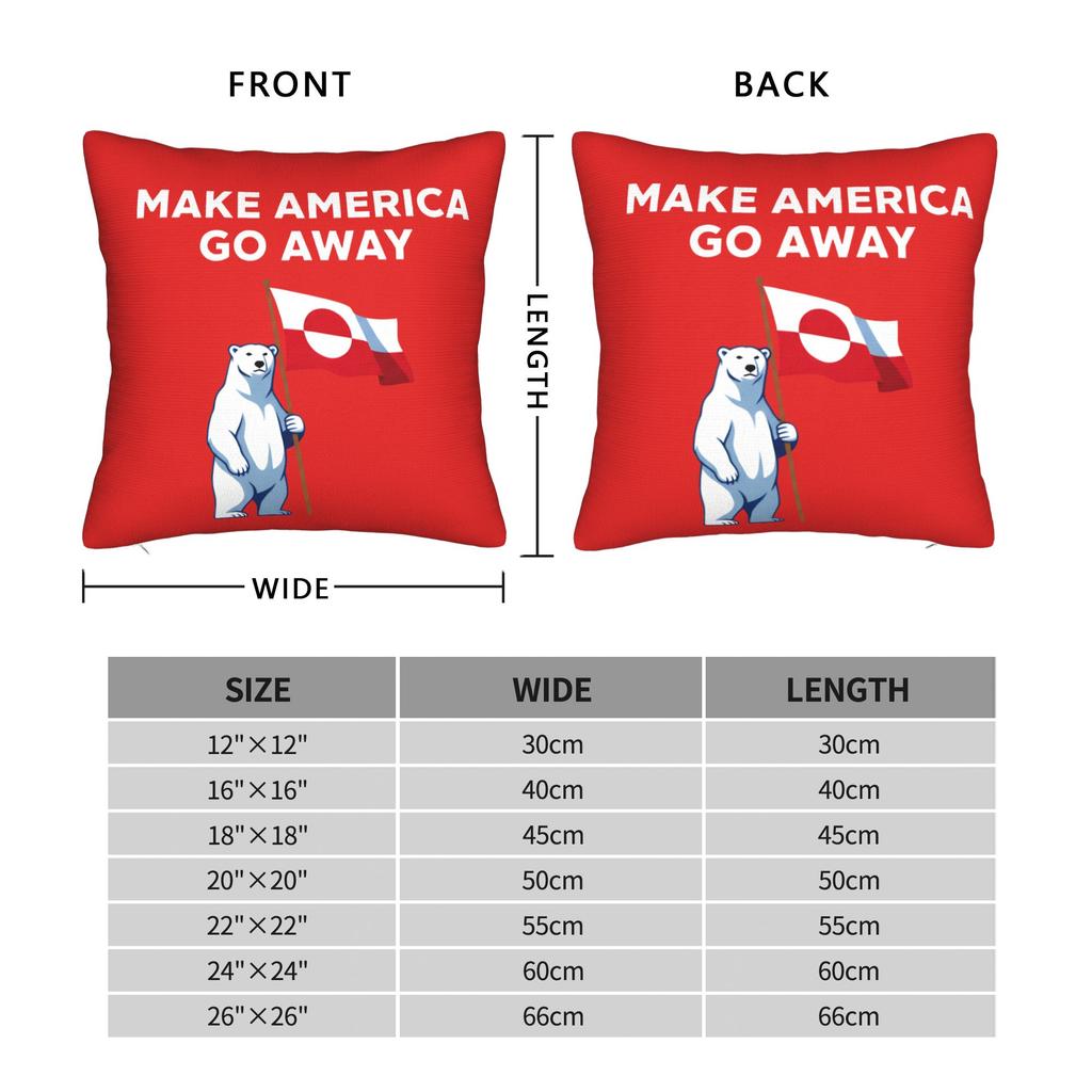 Greenland MAGA Anti Square Pillow Covers Polyester Home Cushion Cover Cool Decor Throw Pillow Case 4040