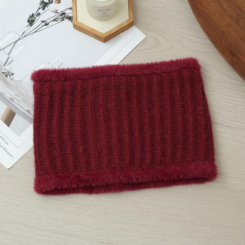 New Autumn and Winter Two Color Plush Bow Warm Basin Hat Versatile Bright Silk Rabbit Hair Basin Hat Can Scarf Cold Proof Set