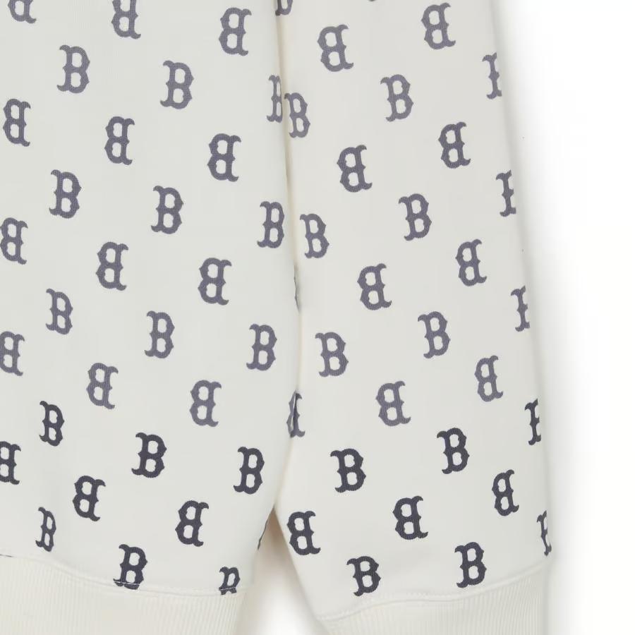 New MLB Boston Red Sox Monogram Sweatshirt Unisex Cream 3AMTM0744-43CRS