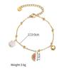Atoztide Shell Starfish Conch Cherry Charm Bracelet for Women Girls Stainless Steel Gold Color Bead Chain Bracelet Jewelry Gift