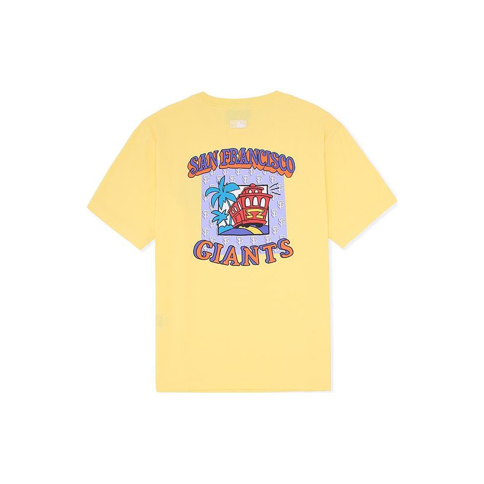 New MLB T Shirt Unisex Light Yellow 3ATST0133-14YEL