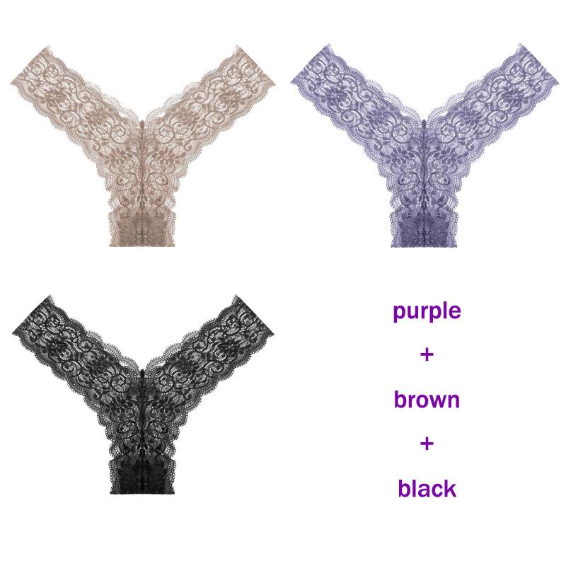 CINOON 3 Teile/los frauen höschen Transparent Low-Taille Unterhose Aushöhlen Tanga Weibliche Nahtlose G-String Sexy Unterwäsche Spitze Dessous panty
