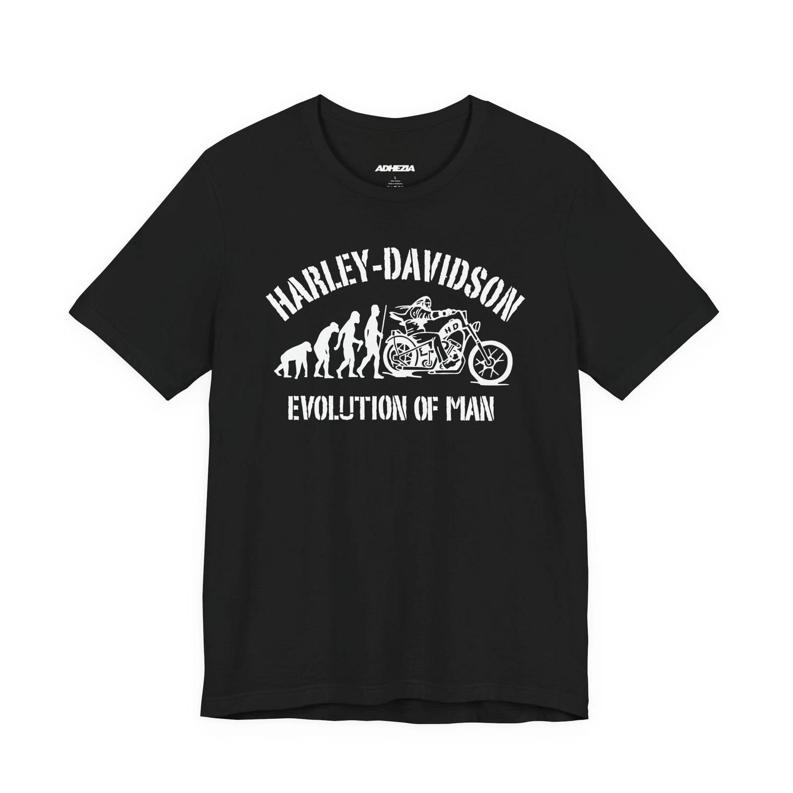 Harley-Davidson Evolution of Man T-Shirt – Vintage Motorcycle Graphic Tee L