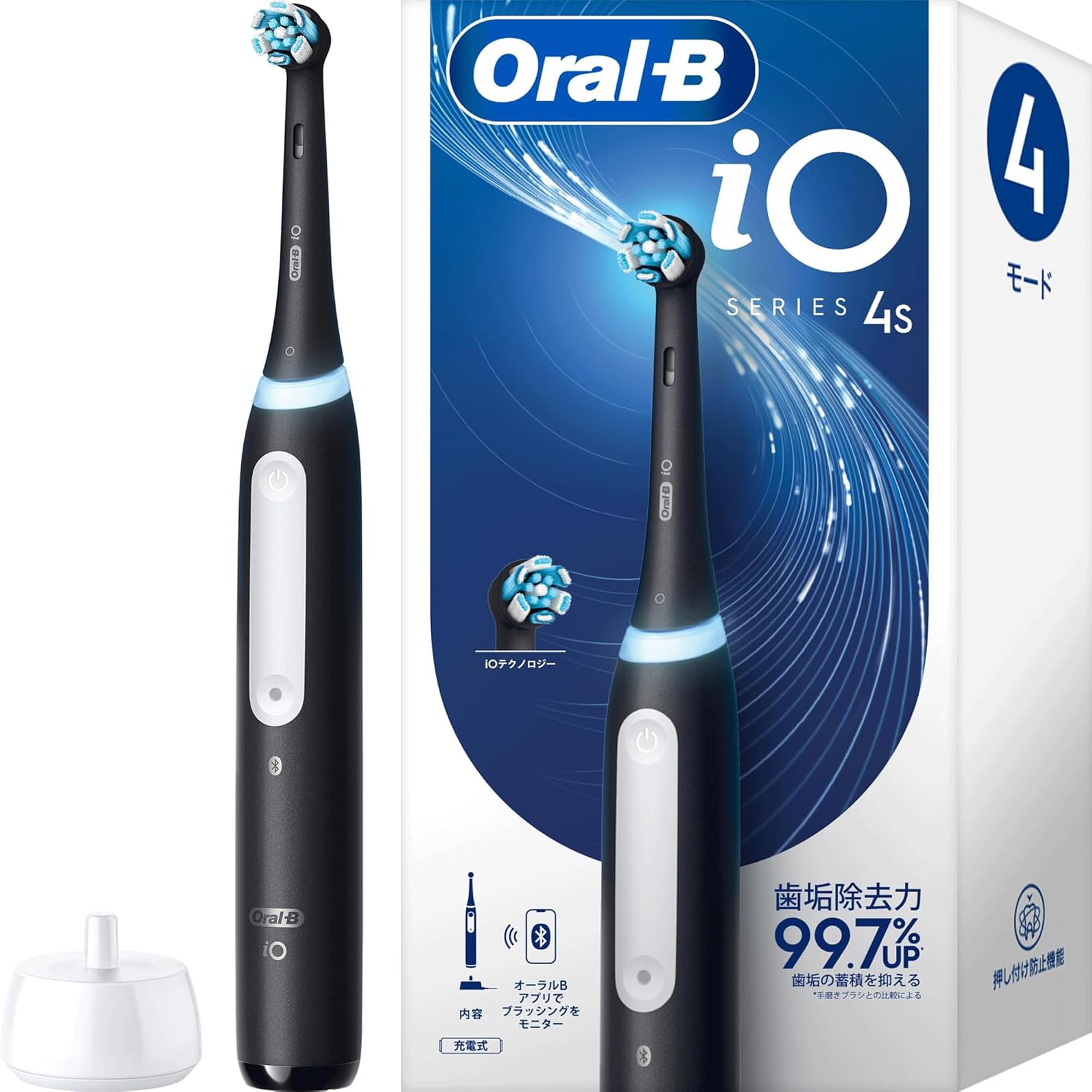 

Коричневая электрическая зубная щетка Oral B iO4S iOG41B60BK матово-черная чёрный