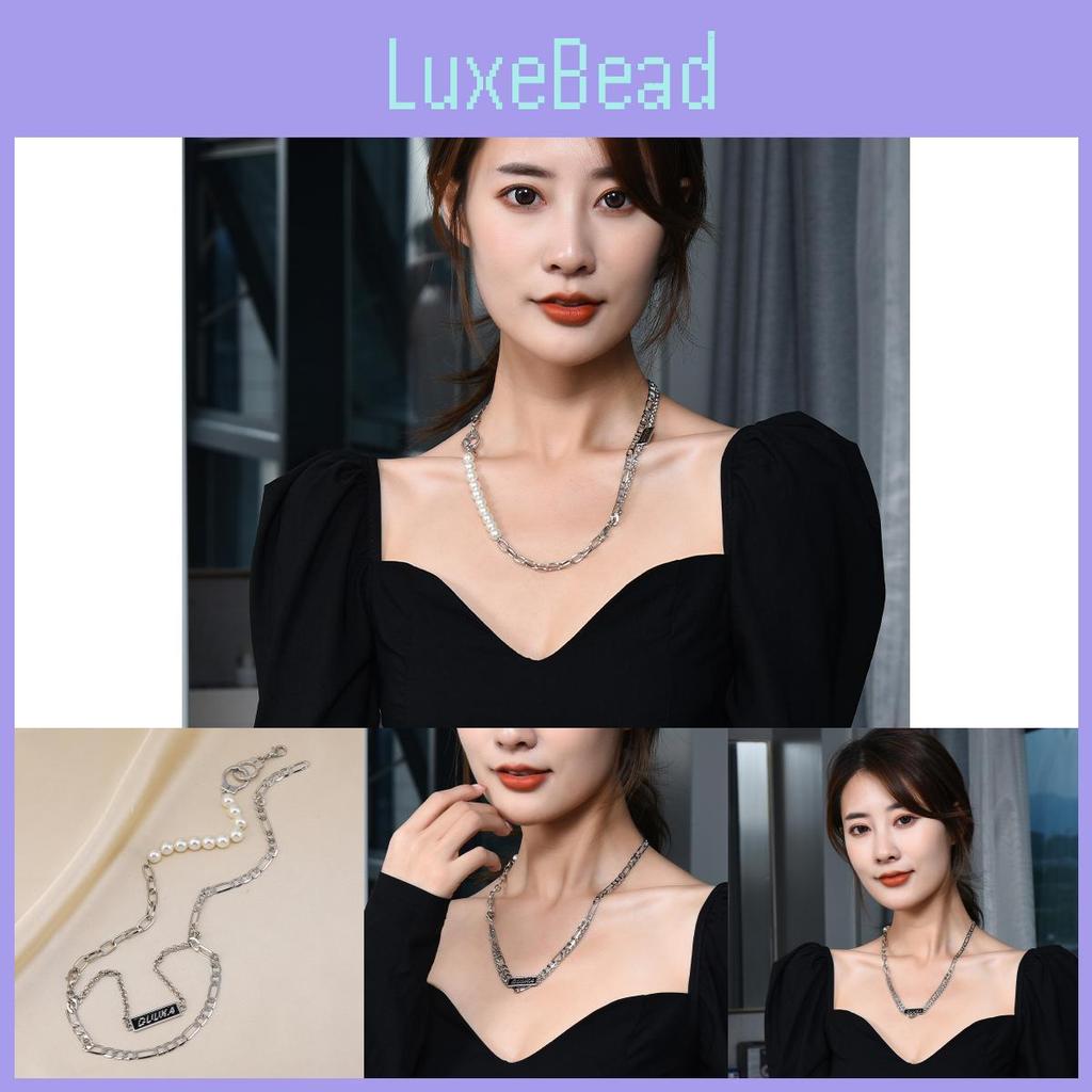 Elegant Layered Pearl Necklace For Men And Women With Stylish Titanium Steel Design
