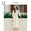Jiuzi Anna Kou Romantic Vacation Style 100% Lyocell Waist Dress for Women 2026 Summer New Style