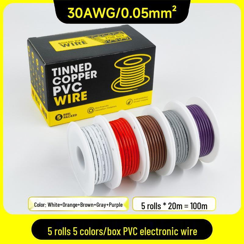 1007 PVC Electronic Wire 16AWG-30AWG Tinned Copper, Flying Lead Aviation Wire