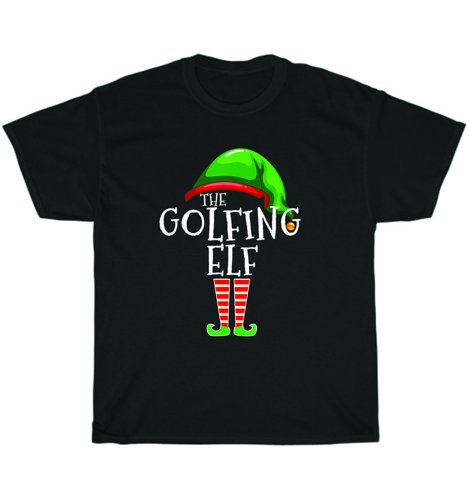 

Golfing Elf Family Matching Group Christmas Gift Golf Dad Father T-Shirt Unisex 2XL