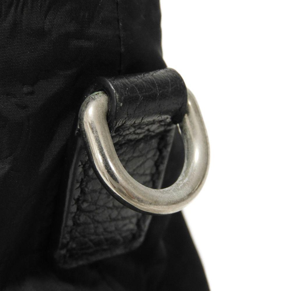 Used 9539 GG Nylon Tote 510332 K28AN 1000 7924 Calfskin 2-Way Shoulder Bag with Embossed Logo Black Men's from Japan
