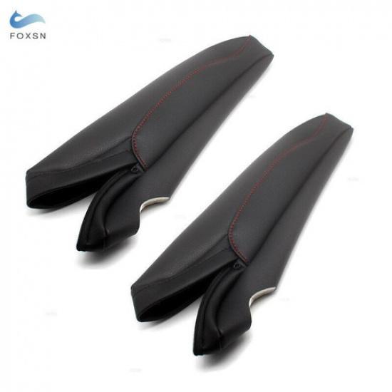 Pair of Black+Red car Seat Armrest leather+Sponge cover For Honda Odyssey 04-12