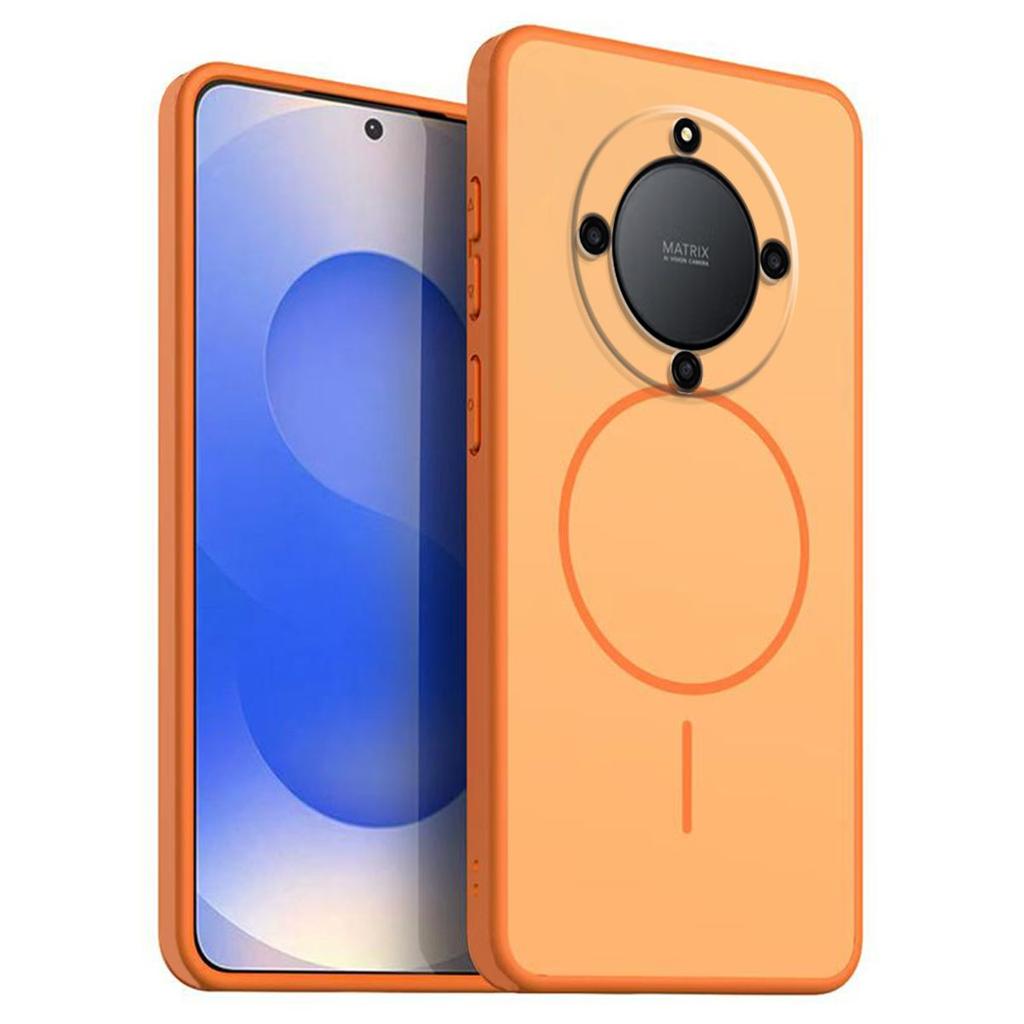 Solid Color Frosted TPU Phone Case for HONOR X9d,X9c Smart Decorative MagSafe‑Style Ring Print Cover