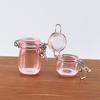 2 Pcs Miniature Storage Jars Doll House Mini Transparent Jar with Lid
