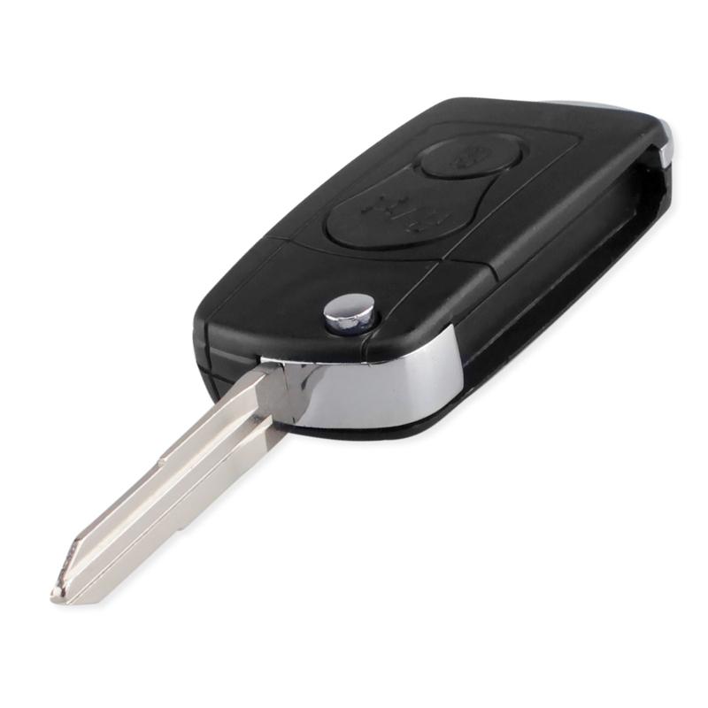 KEYYOU New 2 Buttons Flip Folding Car Remote Key Case Shell For Ssangyong Actyon SUV Kyron Modified Key Fob Cover