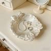 3D Printed Jewelry Tray Small Round Ring Holder Dish with Bow for Women Girls Floral Trinket Bowl Jewelry Organizer for Vanity Dresser Decor