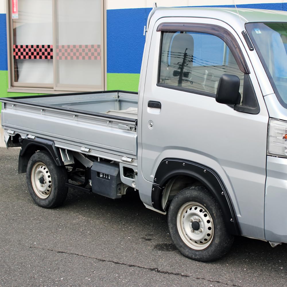 DAIHATSU Kotflügelverbreiterungssatz für Daihatsu Hijet Unlackiertes ABS Inklusive Dummy-Typ Vorne/Hinten S500P/S510P, Harz, Schrauben, Aufkleber